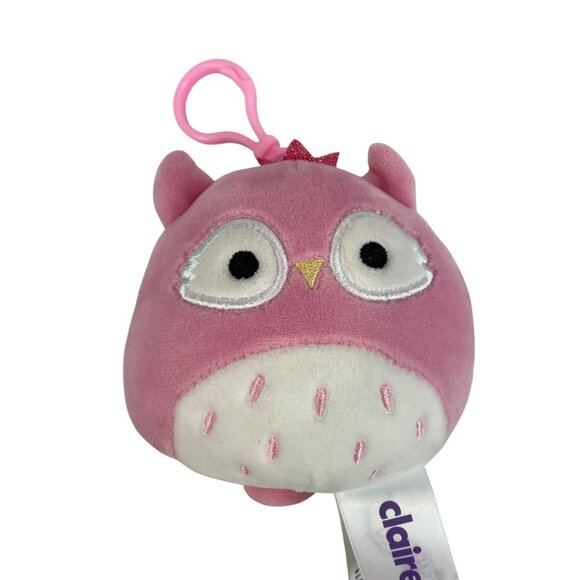 Squishmallows Bri the Owl 3.5 Inch Clip On Pink Soft Plush Crown Claires - Picture 1 of 7